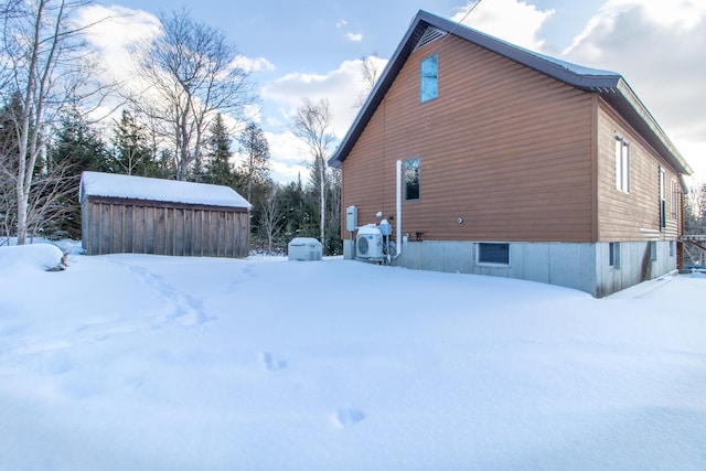 view of snow covered exterior