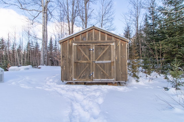 view of snow covered structure