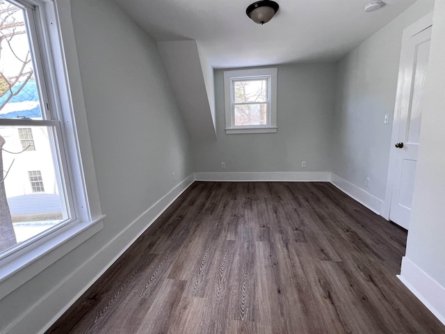 additional living space featuring dark hardwood / wood-style flooring