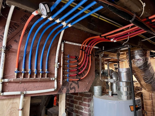 utility room featuring electric water heater