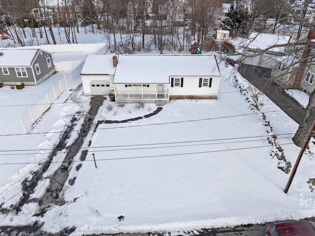 view of snowy aerial view