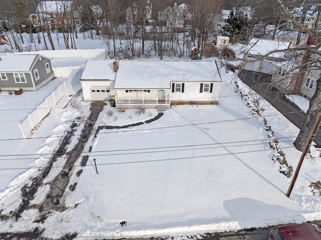 view of snowy aerial view