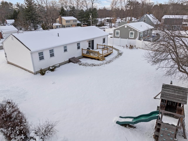 view of snowy aerial view