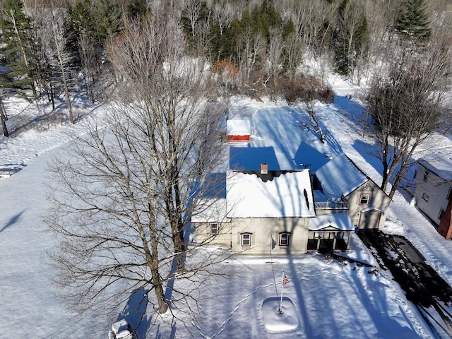 view of snowy aerial view