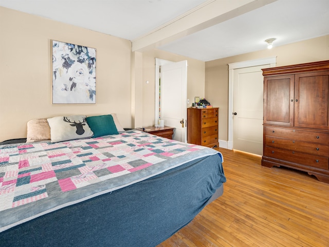 bedroom featuring light hardwood / wood-style floors