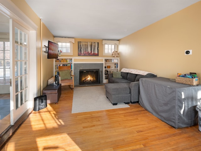 living room featuring hardwood / wood-style flooring