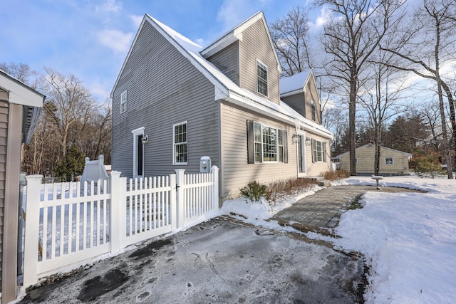 view of snowy exterior