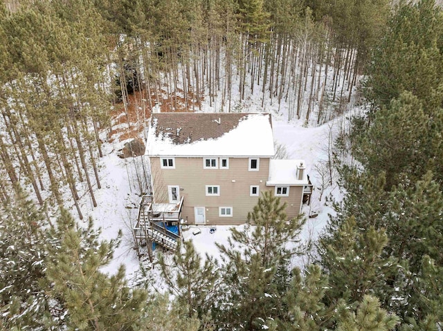 view of snowy aerial view