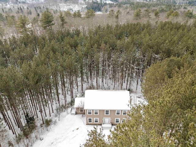 view of snowy aerial view