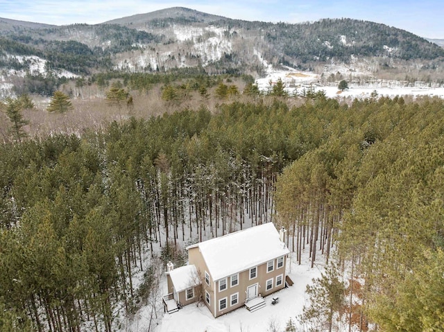 bird's eye view with a mountain view