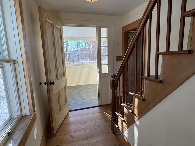 entryway with light wood-type flooring