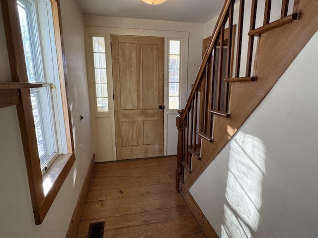 entrance foyer with light wood-type flooring