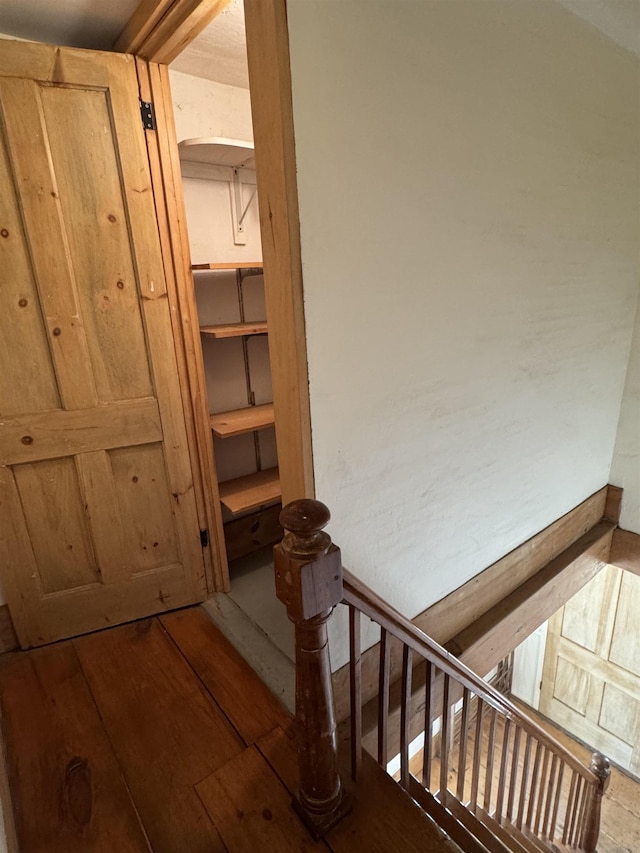 interior space featuring wood-type flooring