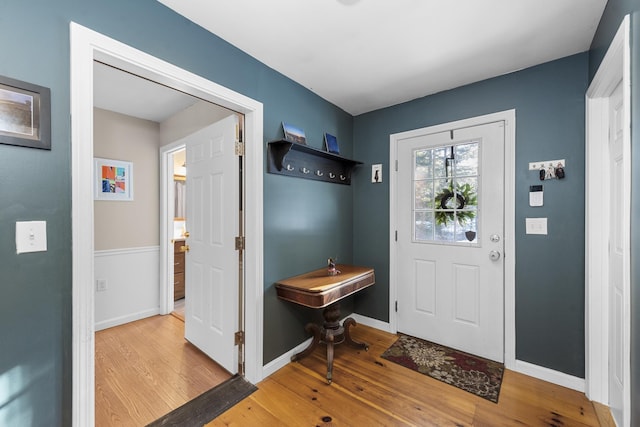 interior space with light hardwood / wood-style floors