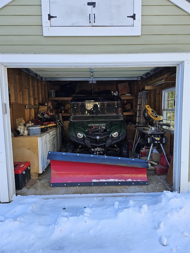 view of garage