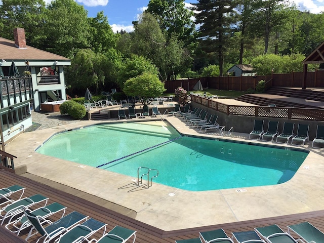 view of pool with a patio area