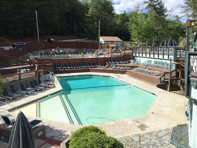 view of pool with a patio