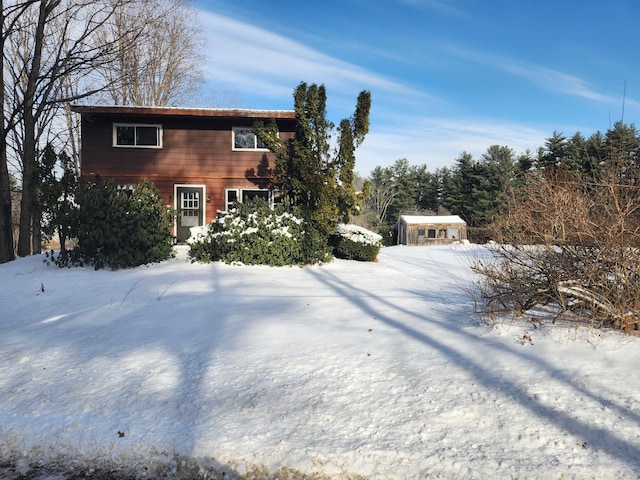 view of snowy exterior