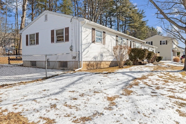 view of snowy exterior