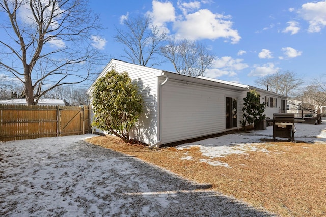 view of snowy exterior