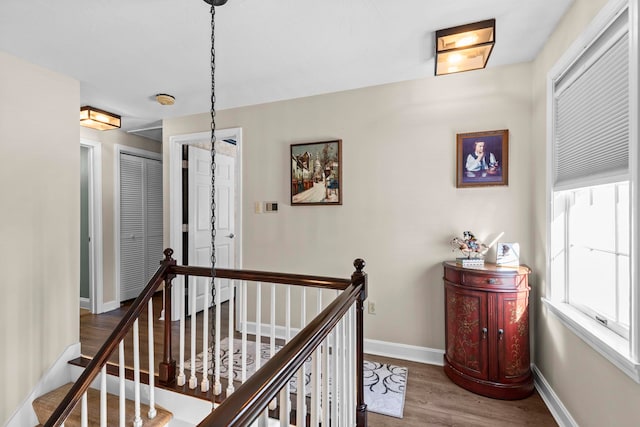 corridor featuring hardwood / wood-style flooring