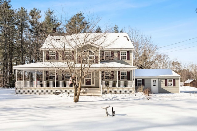 view of front facade featuring covered porch