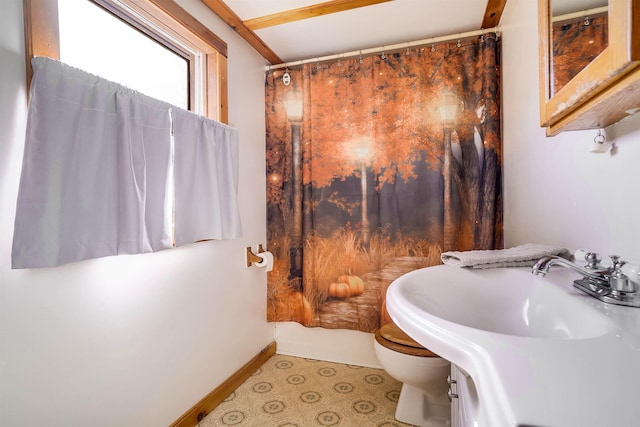 bathroom with sink and toilet