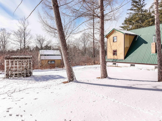 view of snowy yard