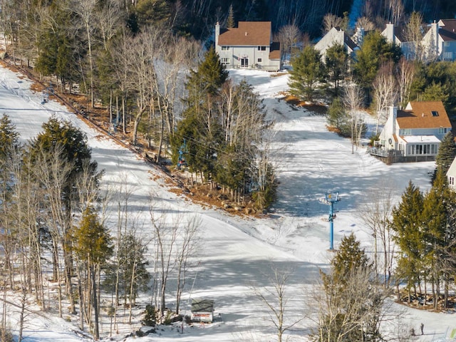 view of snowy aerial view