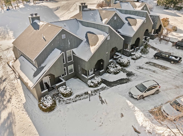 view of snowy aerial view