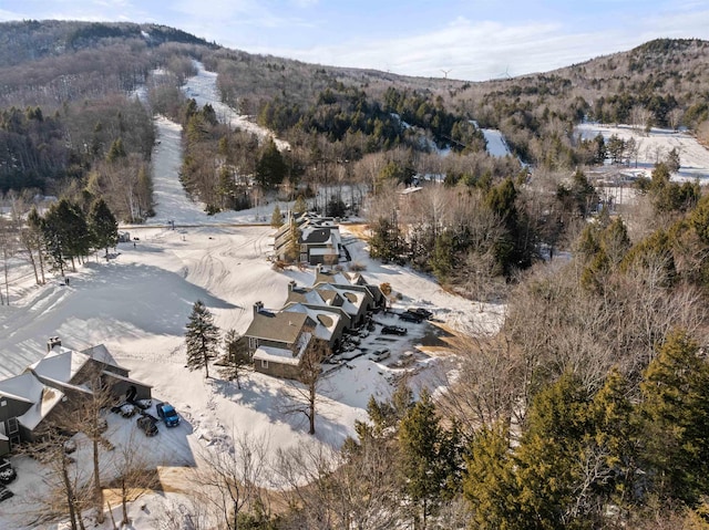 aerial view with a mountain view