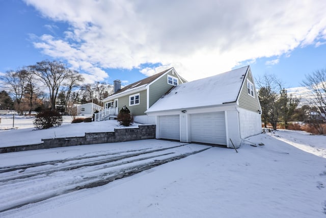 exterior space featuring a garage