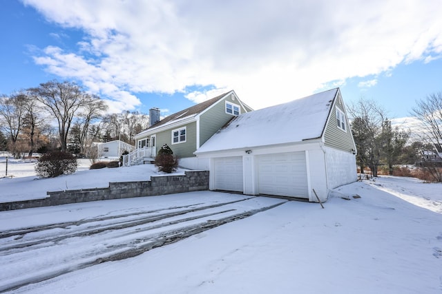 exterior space featuring a garage