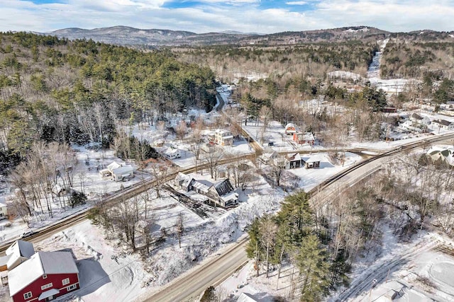 95 Plymouth St, Meredith, NH 03253 - snowy aerial view featuring a mountain view