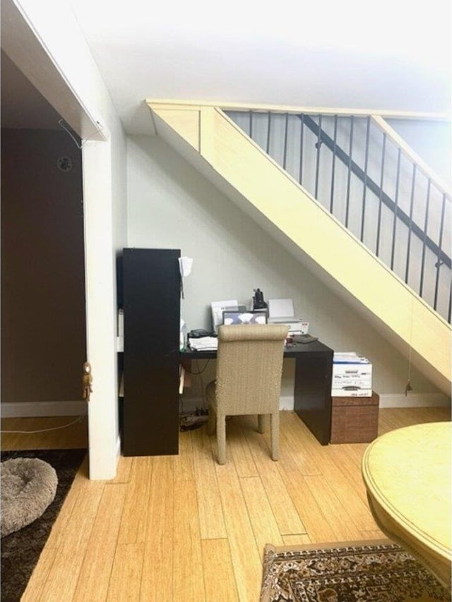 office area featuring hardwood / wood-style flooring