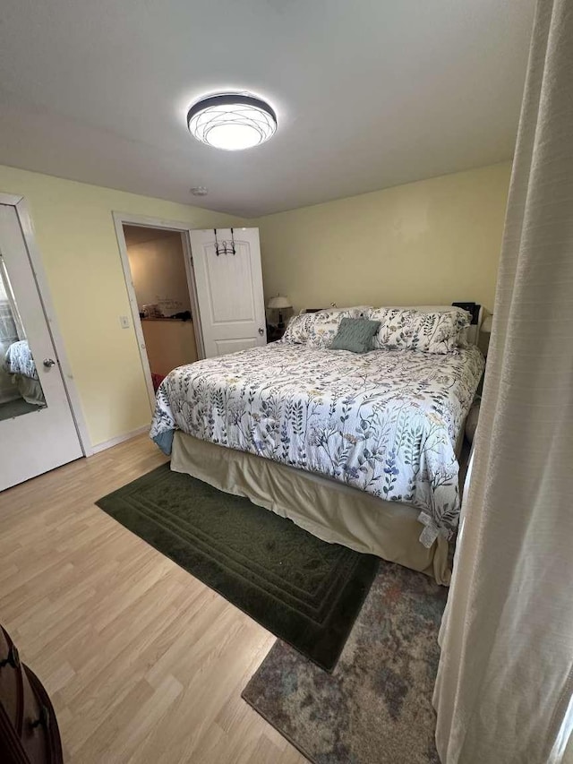 bedroom featuring light hardwood / wood-style floors