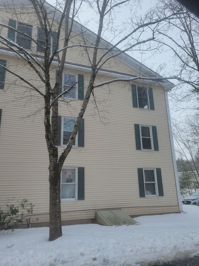 view of snowy exterior