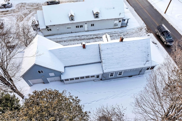 view of snowy aerial view