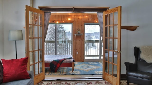 doorway with french doors