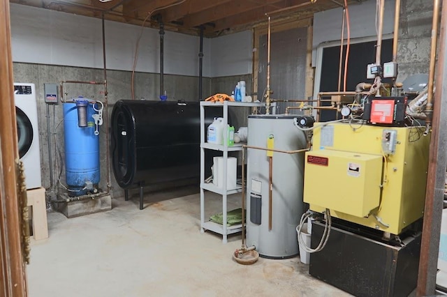 utility room with washer / dryer and water heater