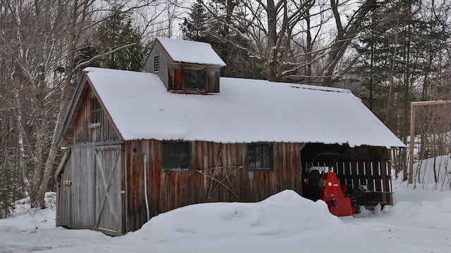 view of snow covered structure