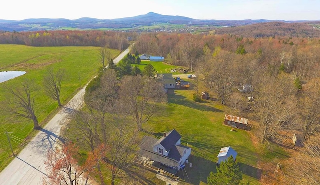 drone / aerial view with a mountain view