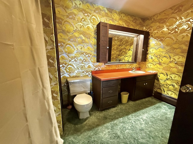 bathroom with vanity and toilet