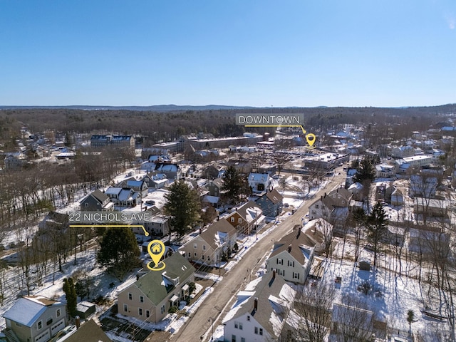 view of snowy aerial view