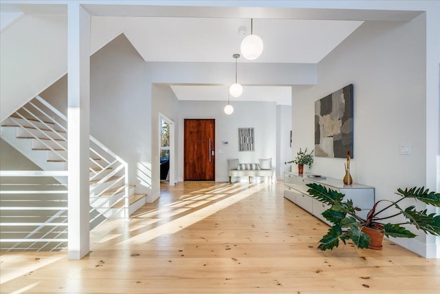 entrance foyer featuring light hardwood / wood-style flooring