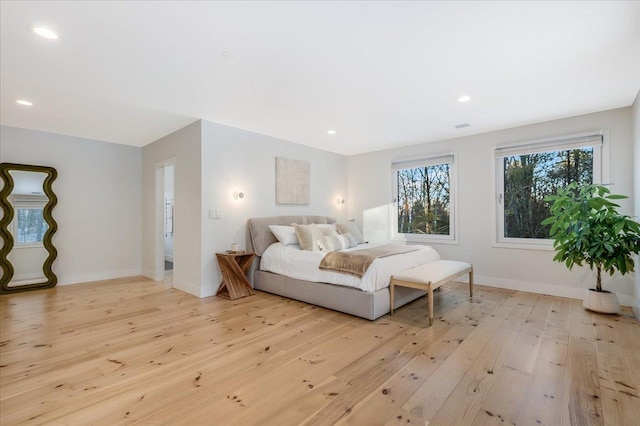 bedroom featuring light hardwood / wood-style floors