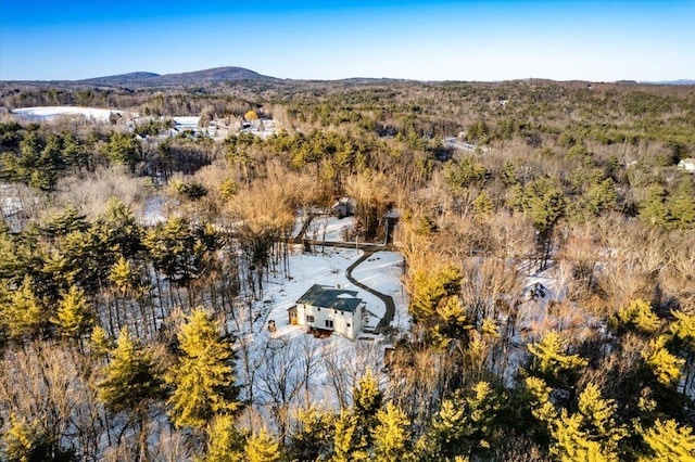 bird's eye view with a mountain view