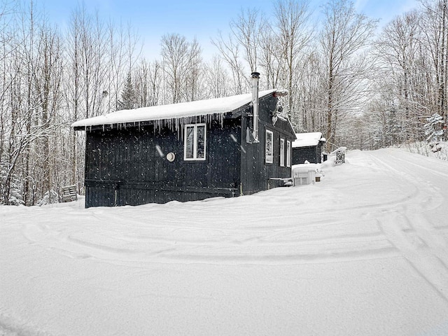 view of snowy exterior