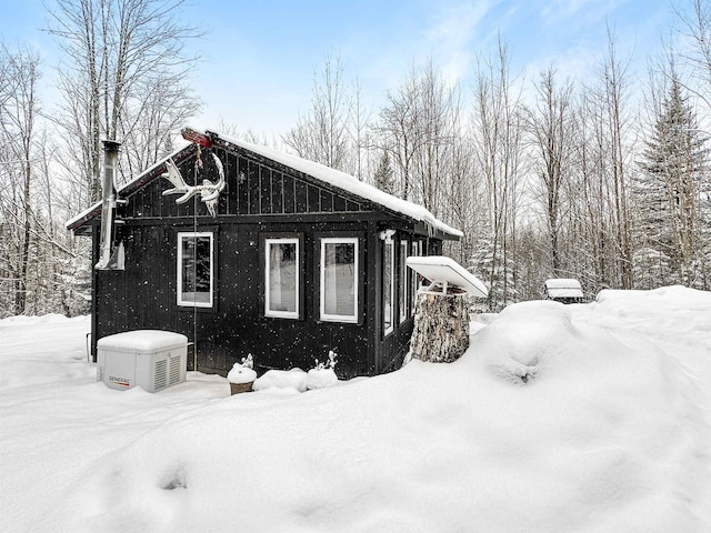 view of snowy exterior