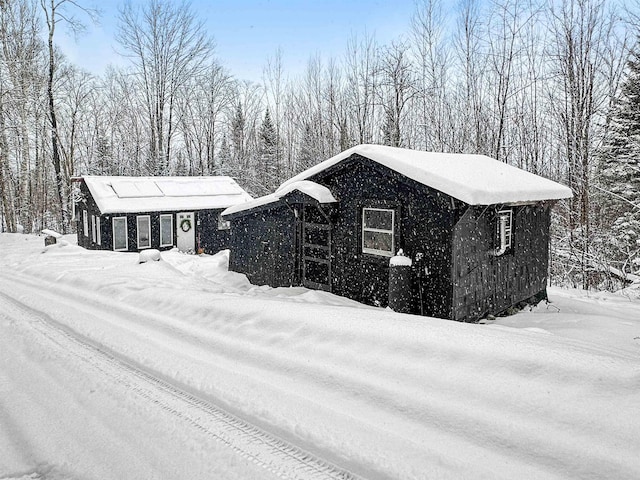 view of snow covered exterior